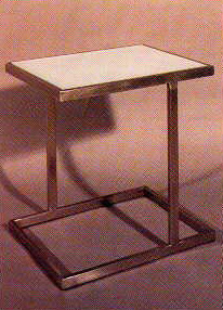 Glass & Steel End Table by Sachs Furniture