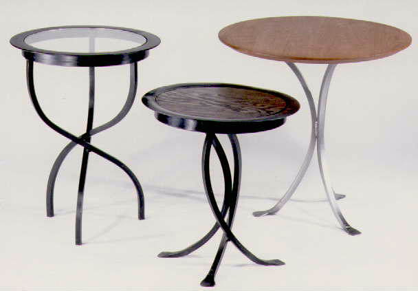 Three tables, all steel